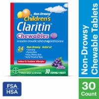 Children's Claritin 24 Hour Allergy Relief Grape Chewable Loratadine 5mg
