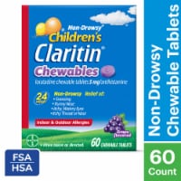 Children's Claritin 24 Hour Allergy Relief Grape Chewable Loratadine 5mg