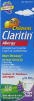 Children's Claritin 24 Hour Non-Drowsy Allergy Relief Grape Syrup Loratadine 5mg Perspective: Main