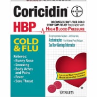 Coricidin HBP Tablets Cold and Flu - 10 ct