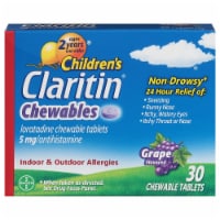 Children's Claritin 24 Hour Allergy Relief Grape Chewable Loratadine 5mg