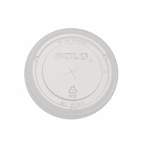 Solo® Cup 626TS PE 14 - 24 oz Plastic Straw Slot Lid - Clear Perspective: Main