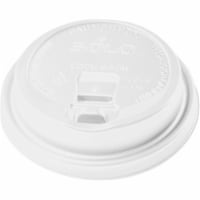 Solo Foodservice LK316W-0007 Polystyrene Dome Lid For Hot Cup, Closeable Sip Hole, White - 3.