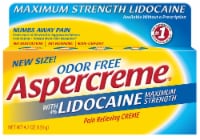 Aspercreme with 4% Lidocaine Odor Free Pain Relieving Creme Perspective: Main