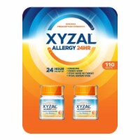 Xyzal Allergy Pills, 24-Hour Allergy Relief,Original Prescription Strength,55Count(Pack of2)