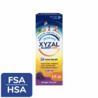 Children's Xyzal 24 Hour Allergy Medicine for Kids Levocetirizine Dihydrochloride Grape Liquid Perspective: Main