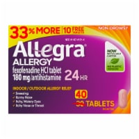 Allegra Adult 24-Hour Non-Drowsy Allergy Relief Antihistamine Tablets with 180 mg Fexofenadine HCI Perspective: Main