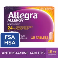 Allegra Adult 24-Hour Non-Drowsy Allergy Relief Antihistamine Tablets with 180 mg Fexofenadine HCI Perspective: Main
