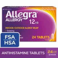 Allegra Adult 12 Hour Non-Drowsy Allergy And Sinus Antihistamine Tablets Fexofenadine HCL