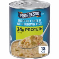 Progresso Protein Broccoli Cheese With Brown Rice Canned Soup Perspective: Main