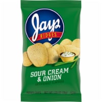 Jays® Potato Chips, Ridges Sour Cream and Onion, 1.25 Oz Snack Bag Perspective: Main
