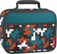Thermos Pixel Gaming Monsters Lunchbox = Blue/Orange/Black Perspective: Main