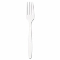 SOLO Cup Company GBX5FW Guildware Heavyweight Plastic Forks- White- 10 Boxes of 100