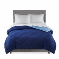 Everyday Living Reversible Bed Comforter - Navy/Blue Perspective: Main