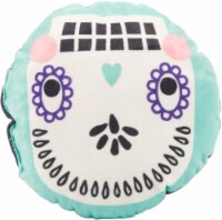 HD Designs® Holiday Skull Mini-Pillow - Teal/White Perspective: Main