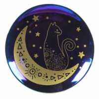 Holiday Home All Hallows Cat Moon Round Serving Platter - Black/Gold Perspective: Main