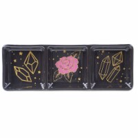 Holiday Home All Hallows Rose Crystals Sectioned Serving Tray - Black/Gold Perspective: Main