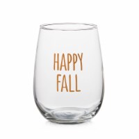 Holiday Home Happy Fall Stemless Wine Glass Perspective: Main