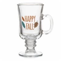Holiday Home Happy Fall Glass Footed Irish Coffee Glass Perspective: Main