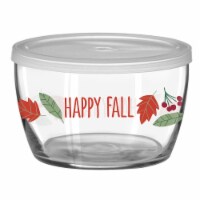 Holiday Home Happy Fall Glass Bowl with Lid Perspective: Main