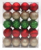 Holiday Home Red/Green/Gold 60 mm Shatterproof Christmas Ornament Set Perspective: Main