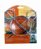 HD Designs Grill® Collapsible Beer Can Chicken Roaster - Silver Perspective: Main