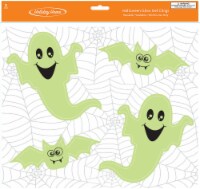 Holiday Home® Halloween Glow In The Dark Ghosts Gel Window Cling Perspective: Main