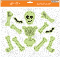 Holiday Home® Halloween Glow In The Dark Skeleton Gel Window Cling Perspective: Main