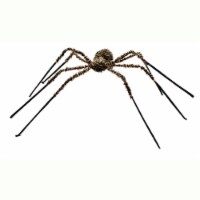 Holiday Home Striped Posable Hairy Spider - Brown/Black Perspective: Main