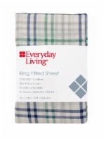 Everyday Living® 200 Thread Count Watson Plaid Fitted Sheet Perspective: Main