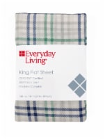 Everyday Living® 200 Thread Count Watson Plaid Flat Sheet Perspective: Main