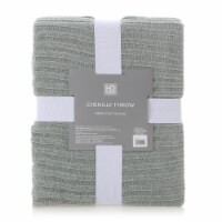 HD Designs Chenille Rib Knit Throw Blanket - Green Perspective: Main