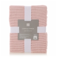 HD Designs Chenille Rib Knit Thorw Blanket - Pink Perspective: Main