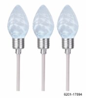 Holiday Home White 3 Bulb Pathway Markers Christmas Lights Perspective: Main