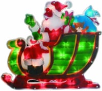 Holiday Home Santa On Sleigh Double Sided Glazed Illumination Lights Perspective: Main