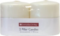 Everyday Living® Over-Dipped Unscented Pillar Candles - White Perspective: Main