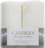 Everyday Living Unscented Pillar Candles - White Perspective: Main