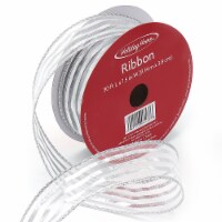 Holiday Home Silver Lame Wire Edged Ribbon Perspective: Main