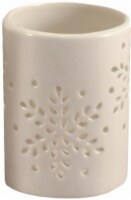 HD Designs® Holiday Ceramic Snowflake Candle Holder - Cream Perspective: Main