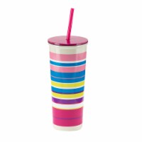 HD Designs Outdoors Stainless Steel Tumbler with Straw - Sunset Stripe Perspective: Main