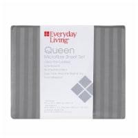 Everyday Living® Microfiber Striped Sheet Set - Frost Grey Perspective: Main