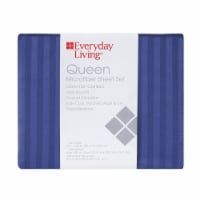 Everyday Living®  Microfiber Striped Sheet Set - Twilight Blue Perspective: Main