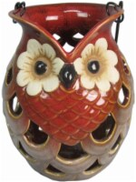 HD Designs Earthbound Harvest Ceramic Owl Lantern - Brown Perspective: Main