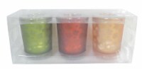 HD Designs Leaf Print Glass Candle Holder - 3 Piece Perspective: Main
