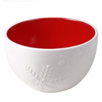 Holiday Home Ceramic Cereal Bowl - Red/White Perspective: Main