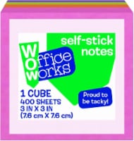 Office Works® Self Stick Note Cube - Assorted