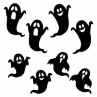 Holiday Home Giant Garage Door Silhouette Ghosts Decor - Black Perspective: Main