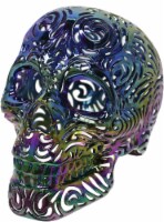 Holiday Home Laser Weave Oil Slick Skull Decor Perspective: Main