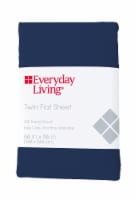 Everyday Living® Cotton/Polyester 200 Thread Count Flat Sheet - Estate Blue Perspective: Main