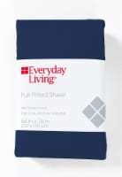 Everyday Living® 200 Thread Count Cotton/Polyester Fitted Sheet - Estate Blue Perspective: Main